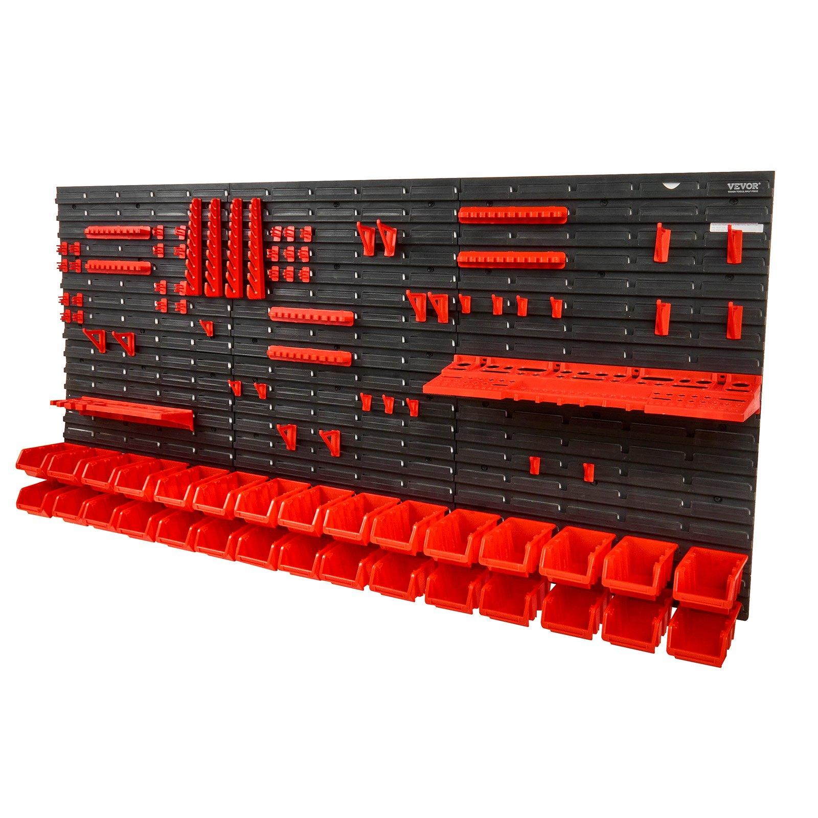 Workshop Tools Shelf - Duvara Monte Edilebilen 30 Bölmeli Plastik