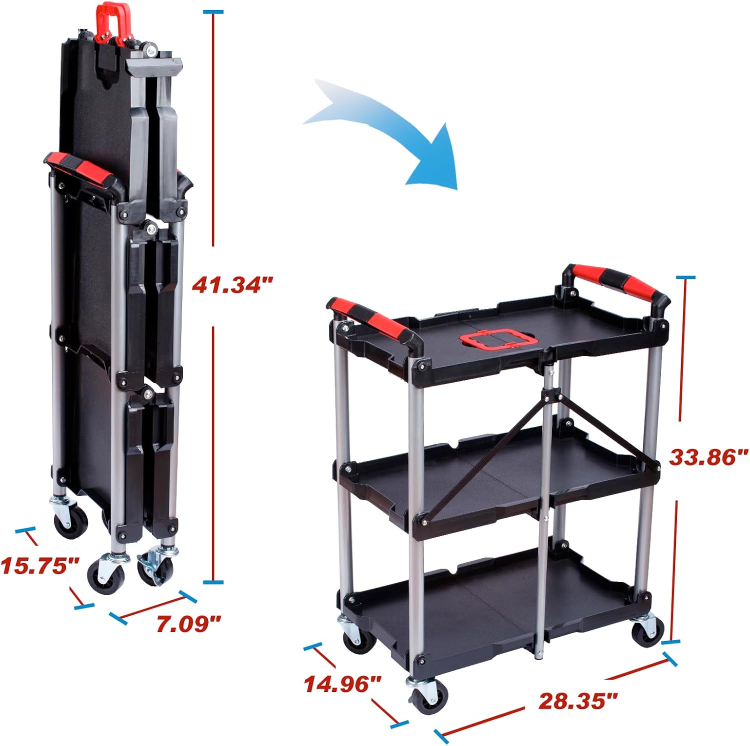 3 Raflı Katlanabilir Tekerlekl - Workshop Tools Shelf incelemesi ve fiyatı